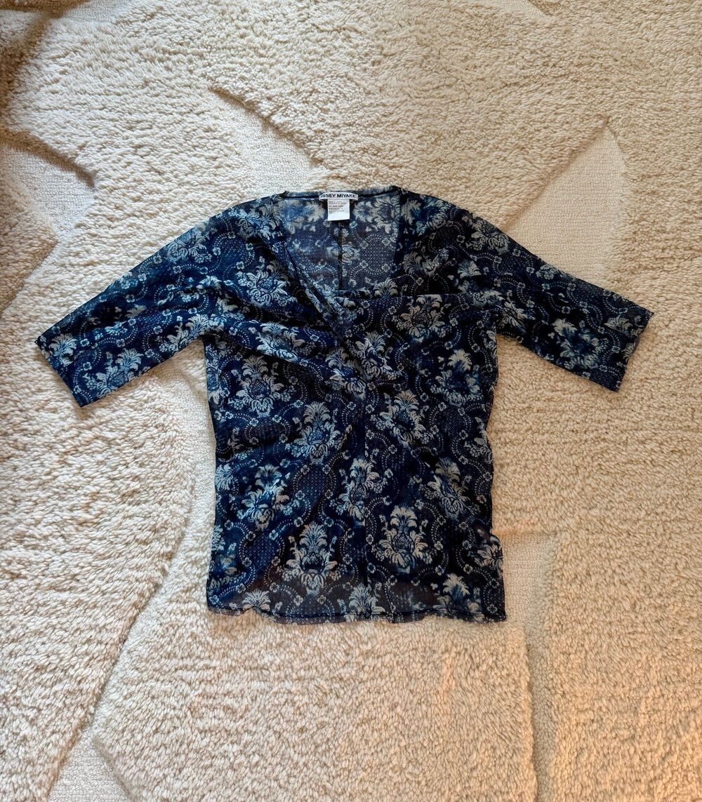 Archival Issey Miyake Paisley Floral Mesh Top Size 3